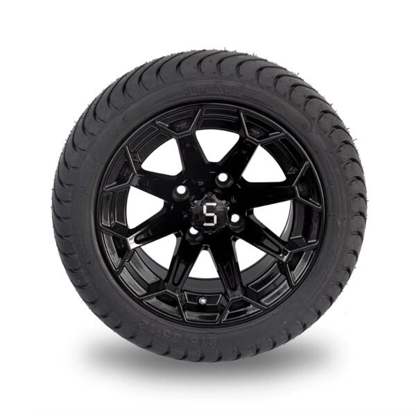 Golf Cart Wheels Gloss Black 12"